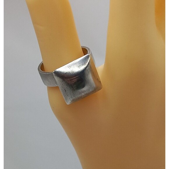 Sterling silver modernist pillow top wrap ring Size 9 Unisex - Picture 2 of 12
